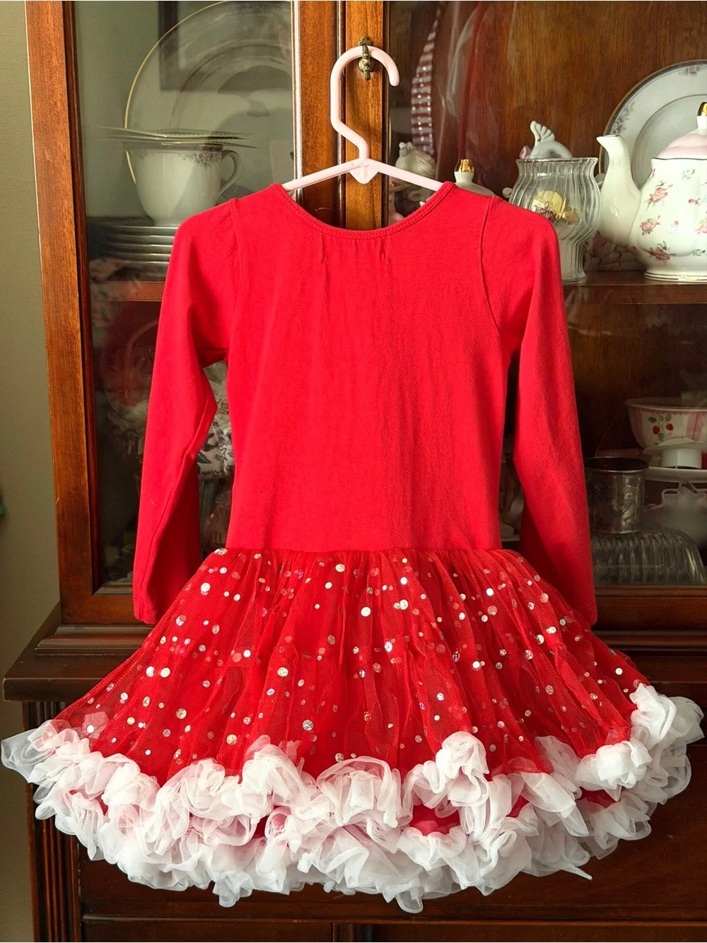 Girls Red Ruffle TuTu Dress - Picture 4 of 6